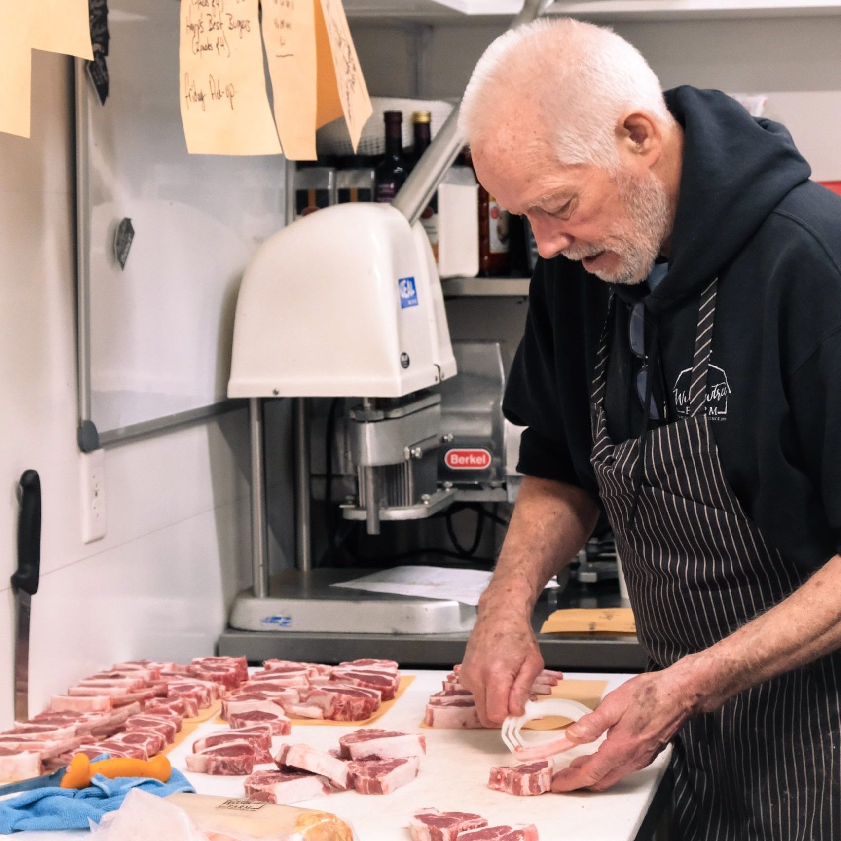 Hand-butchering locally raised meat at Willowtree Farm